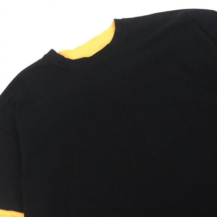 Great JIL SANDER Short sleeve T-shirt Docking Design black cotton