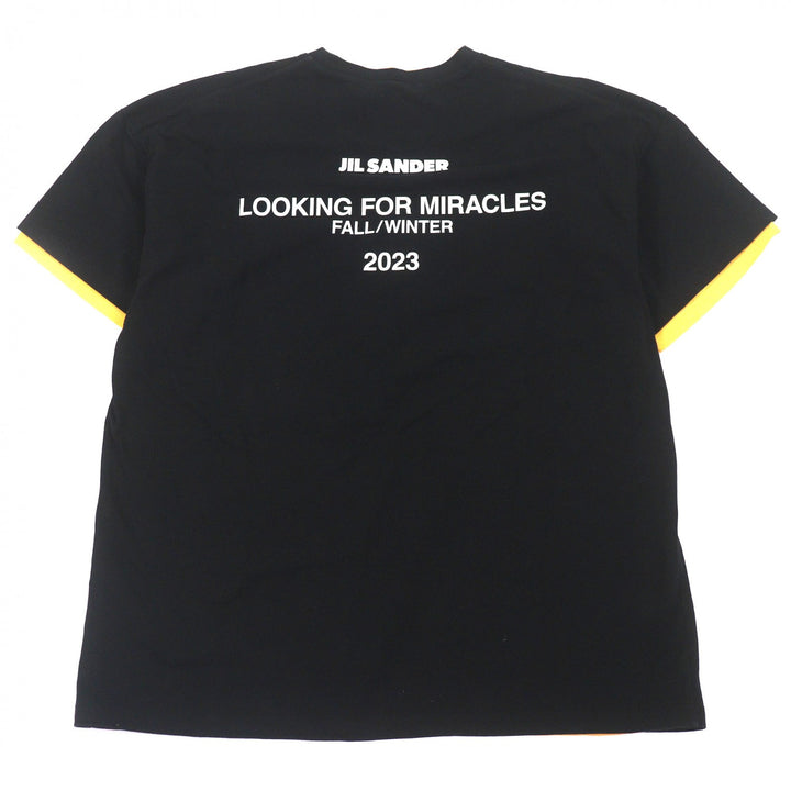 Great JIL SANDER Short sleeve T-shirt Docking Design black cotton