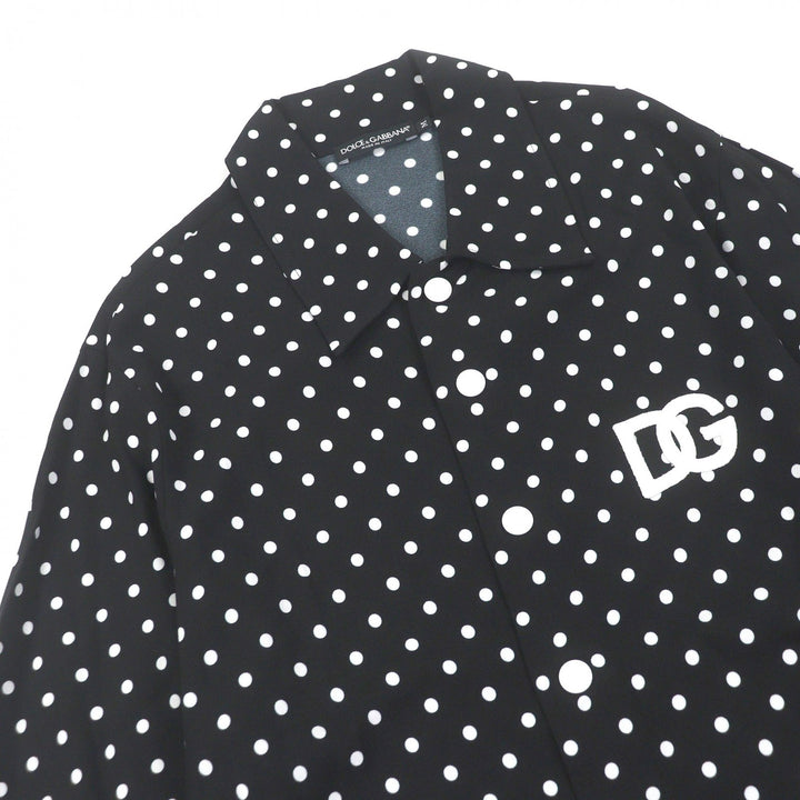 Great DOLCE&GABBANA Short sleeve shirt Black tag, DG logo patch, dot pattern