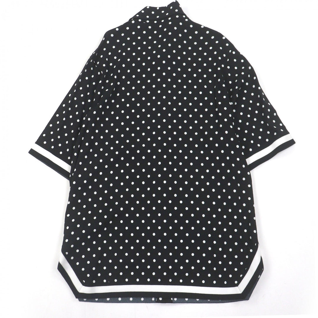 Great DOLCE&GABBANA Short sleeve shirt Black tag, DG logo patch, dot pattern