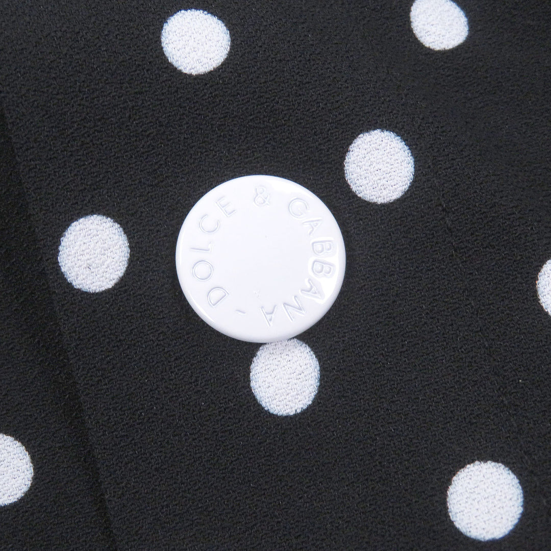 Great DOLCE&GABBANA Short sleeve shirt Black tag, DG logo patch, dot pattern