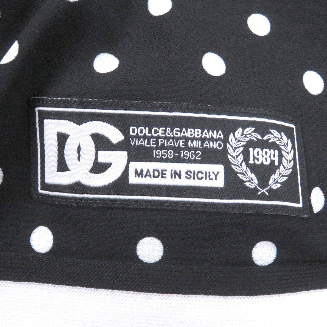 Great DOLCE&GABBANA Short sleeve shirt Black tag, DG logo patch, dot pattern