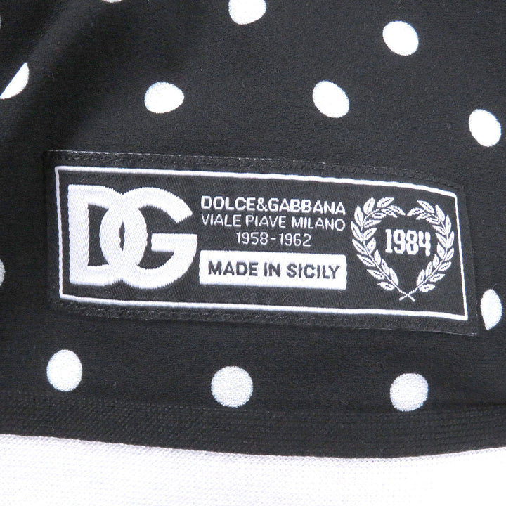 Great DOLCE&GABBANA Short sleeve shirt Black tag, DG logo patch, dot pattern