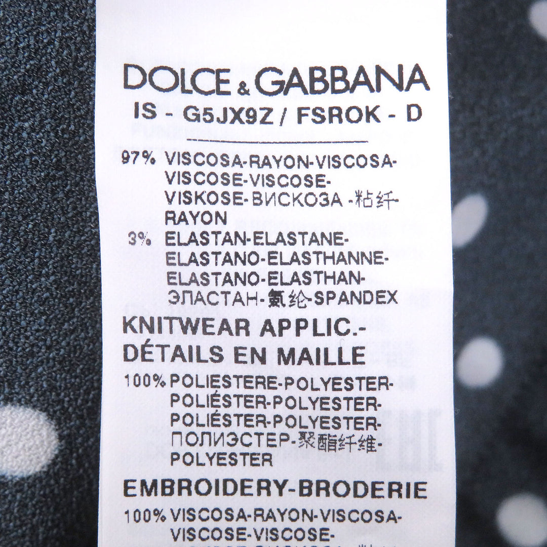 Great DOLCE&GABBANA Short sleeve shirt Black tag, DG logo patch, dot pattern
