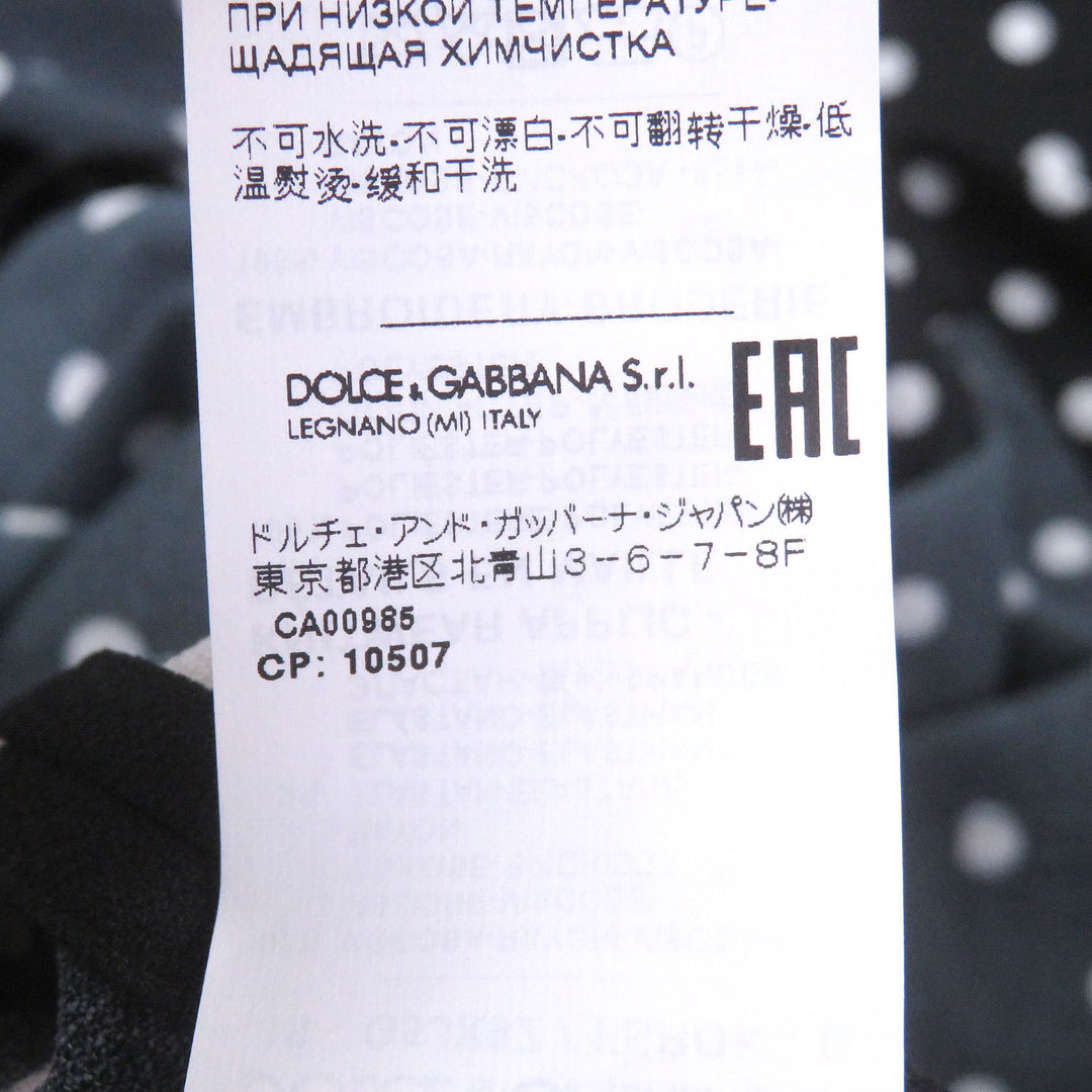 Great DOLCE&GABBANA Short sleeve shirt Black tag, DG logo patch, dot pattern