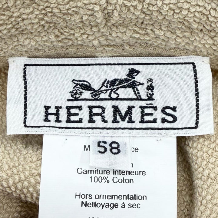 Excellent HERMES hat Fred Sand beige cotton Women 58