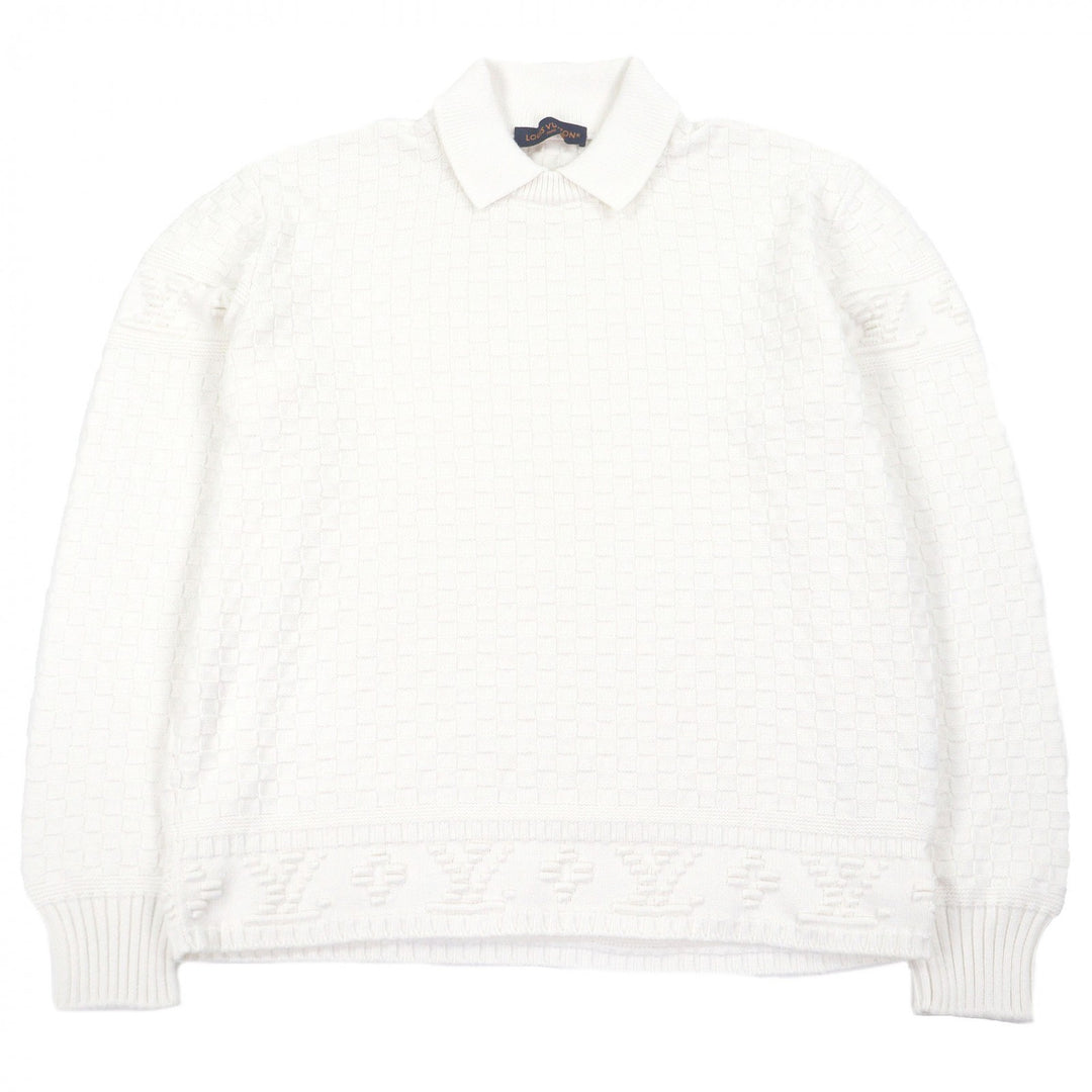 Excellent LOUIS VUITTON sweater Damier Monogram Knit Polo Shirt