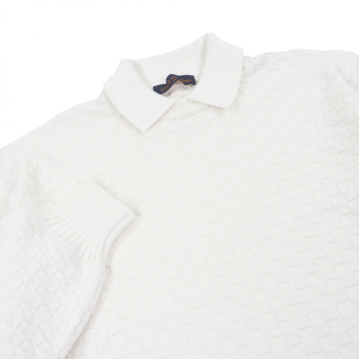 Excellent LOUIS VUITTON sweater Damier Monogram Knit Polo Shirt