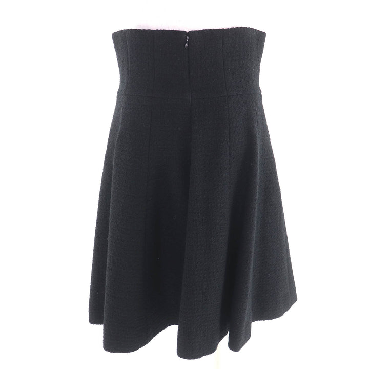 Excellent CHANEL flare skirt black wool Women 40 P50309