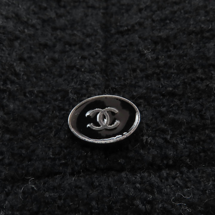 Excellent CHANEL flare skirt black wool Women 40 P50309