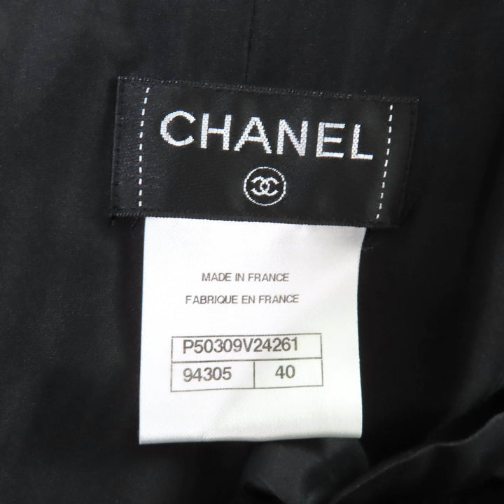 Excellent CHANEL flare skirt black wool Women 40 P50309