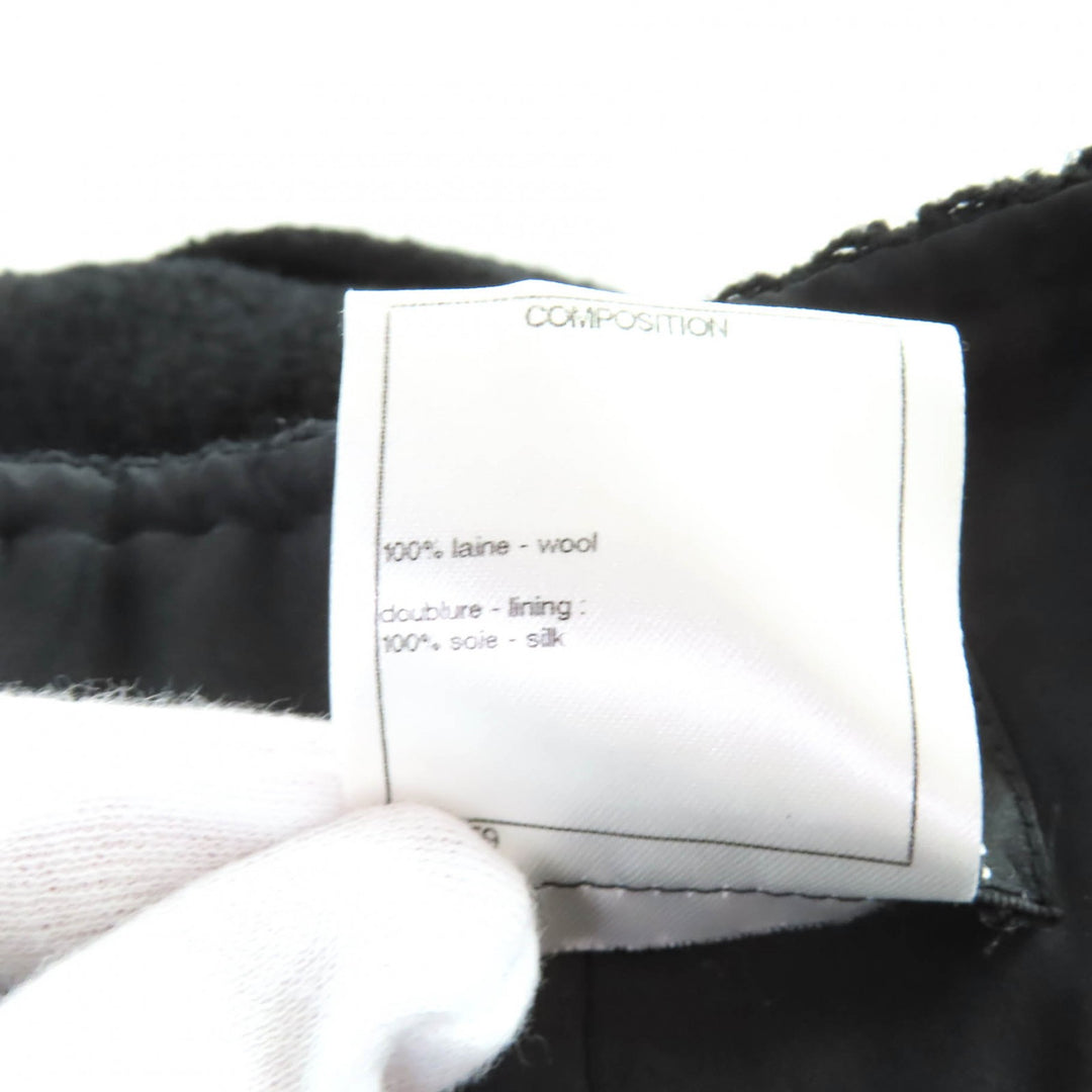 Excellent CHANEL flare skirt black wool Women 40 P50309