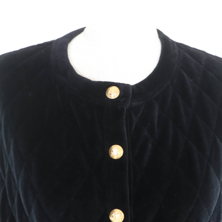 Excellent CELINE collarless jacket black cotton Women 36 2Y492679I