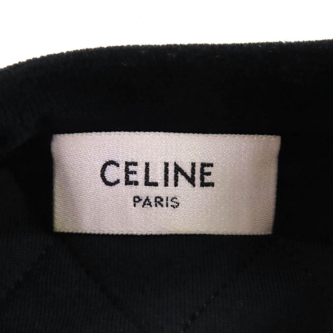 Excellent CELINE collarless jacket black cotton Women 36 2Y492679I