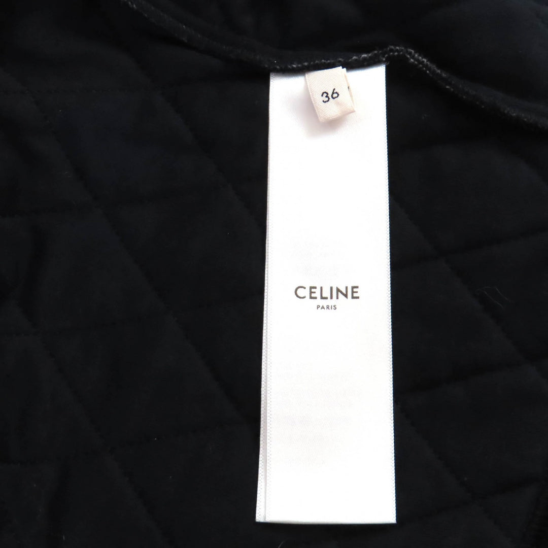 Excellent CELINE collarless jacket black cotton Women 36 2Y492679I