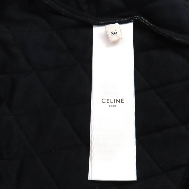 Excellent CELINE collarless jacket black cotton Women 36 2Y492679I