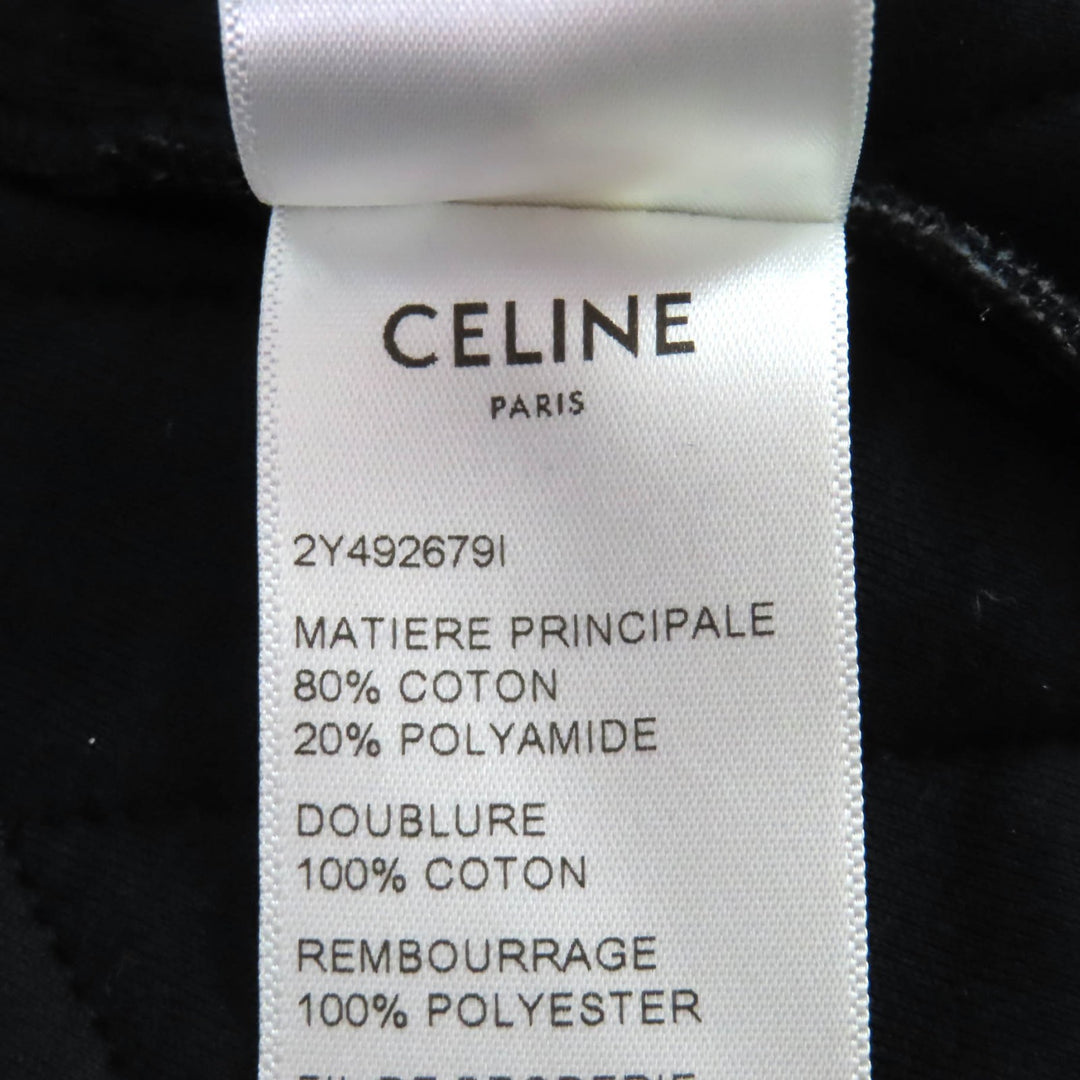 Excellent CELINE collarless jacket black cotton Women 36 2Y492679I