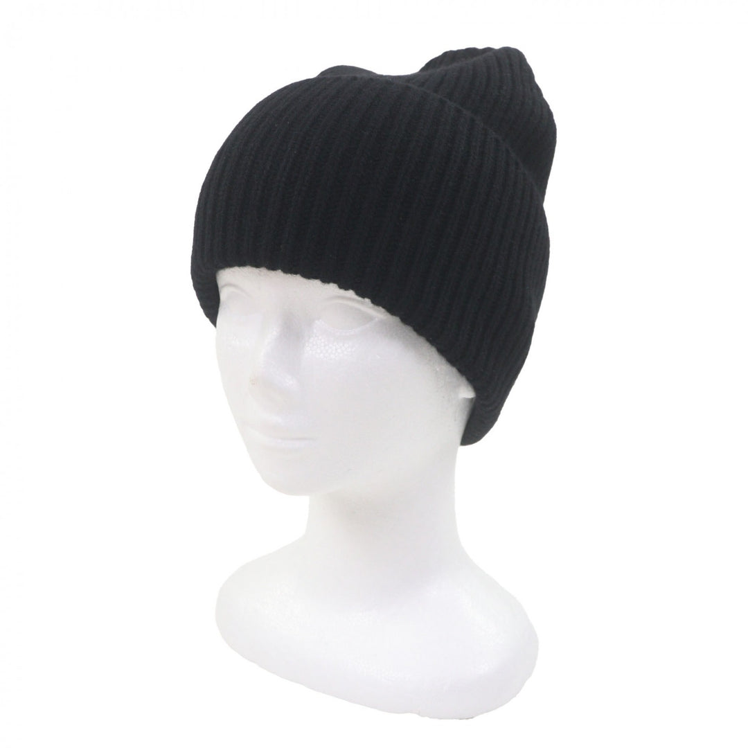 Pristine LOUIS VUITTON Knit cap Beanie LV Headline hat black wool mens S M77872