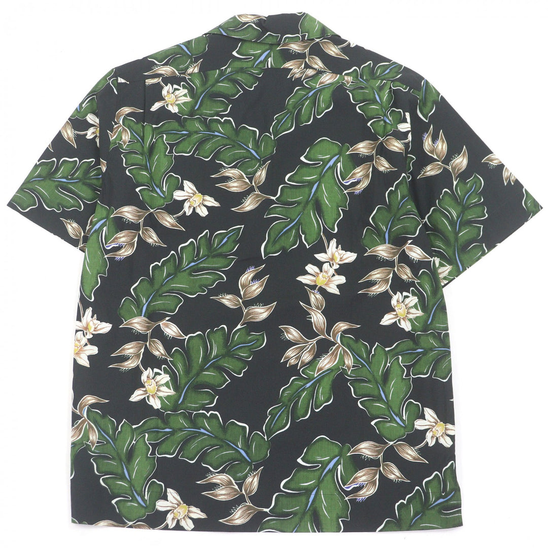 Pristine MONCLER Short sleeve shirt CAMICIA Botanical print, all-over logo patch