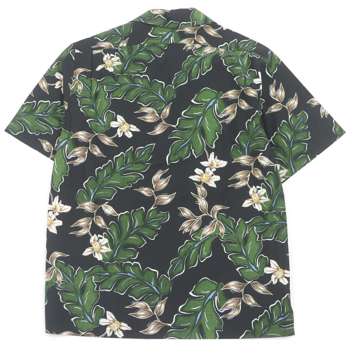 Pristine MONCLER Short sleeve shirt CAMICIA Botanical print, all-over logo patch