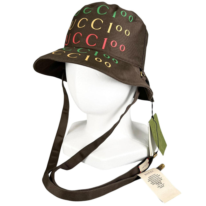 Pristine GUCCI hat 100th Anniversary Model Reversible Bucket Brown mens M 679993