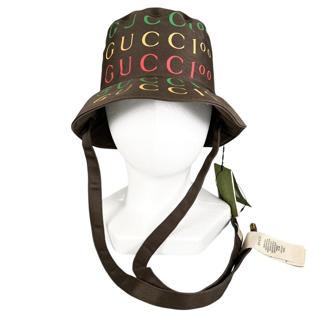 Pristine GUCCI hat 100th Anniversary Model Reversible Bucket Brown mens M 679993