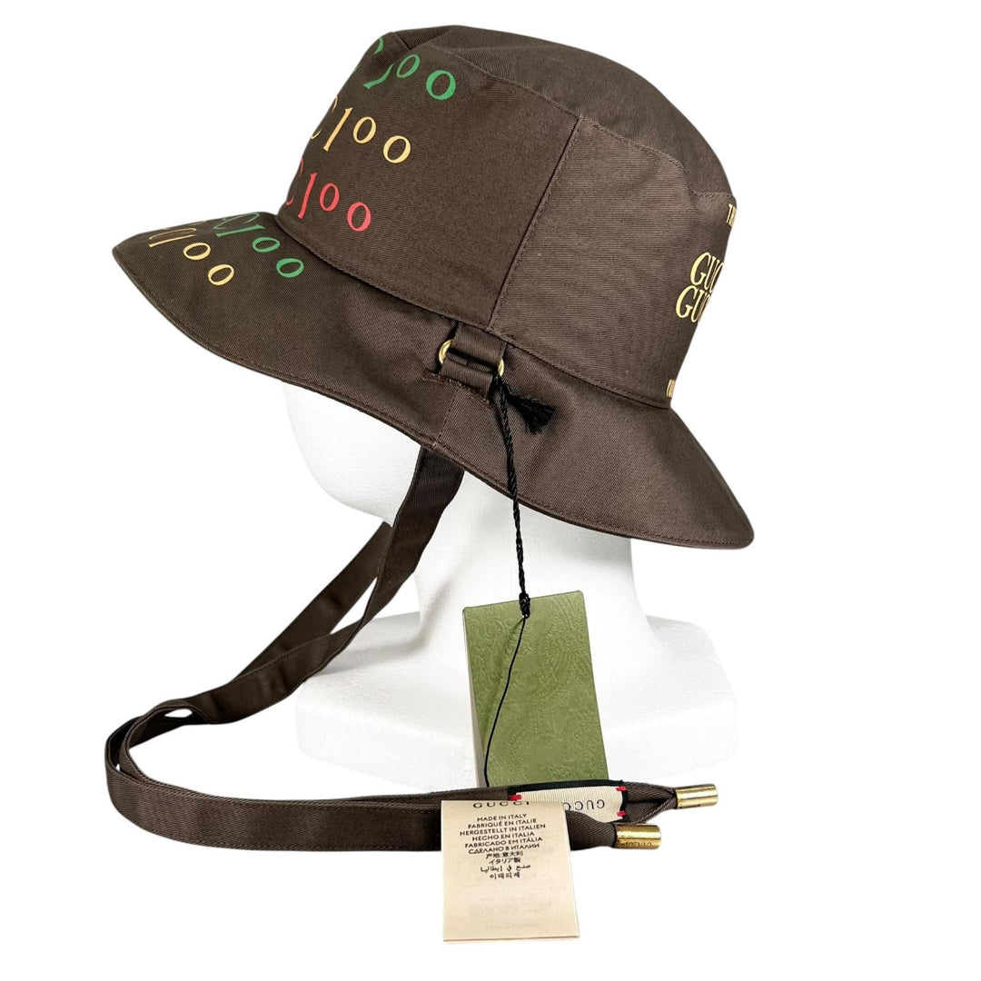 Pristine GUCCI hat 100th Anniversary Model Reversible Bucket Brown mens M 679993