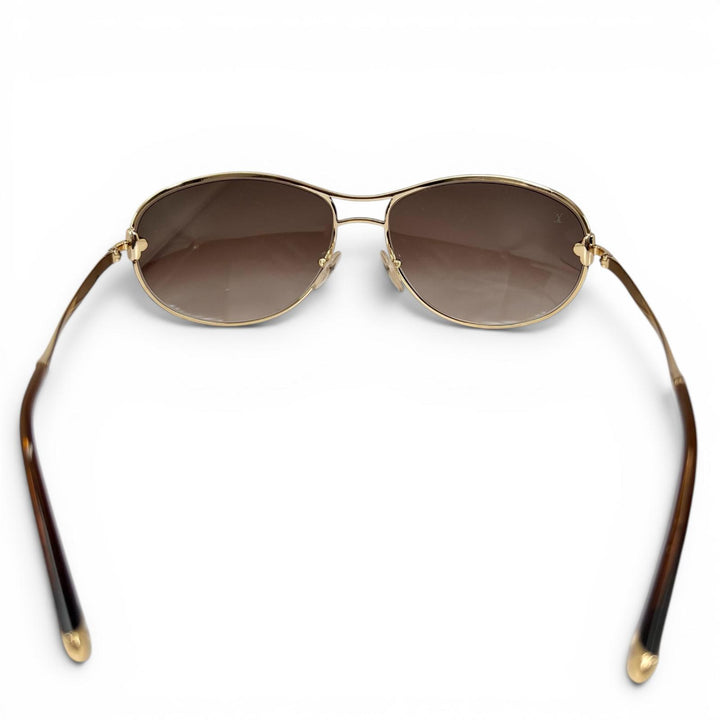 Excellent LOUIS VUITTON sunglasses Mimosa Monogram flower Brown Women Z0378U
