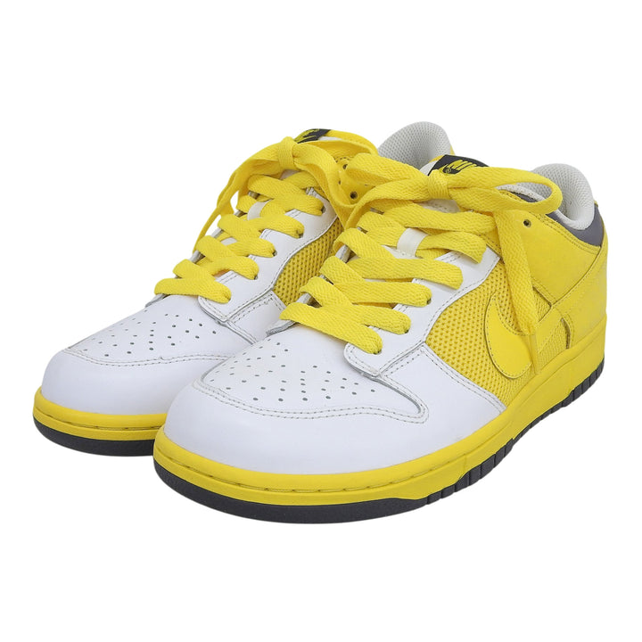 Pristine NIKE sneakers Dunk Low White Trail Yellow white leather 28cm 317813-171
