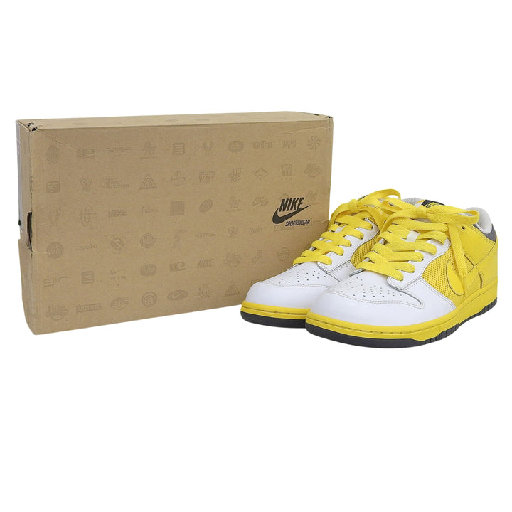 Pristine NIKE sneakers Dunk Low White Trail Yellow white leather 28cm 317813-171