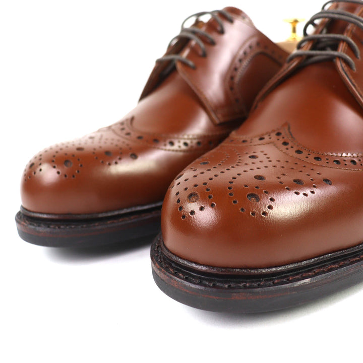Pristine JALAN SRIWIJAYA Leather shoes COGNAC HIGH SHINE Long wingtip 8 99037