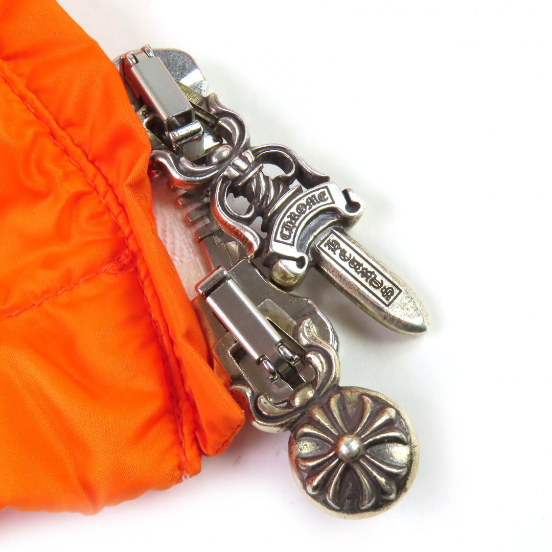 Excellent CHROME HEARTS down coat QUEENS 925 Crossball Button Dagger Zip XL