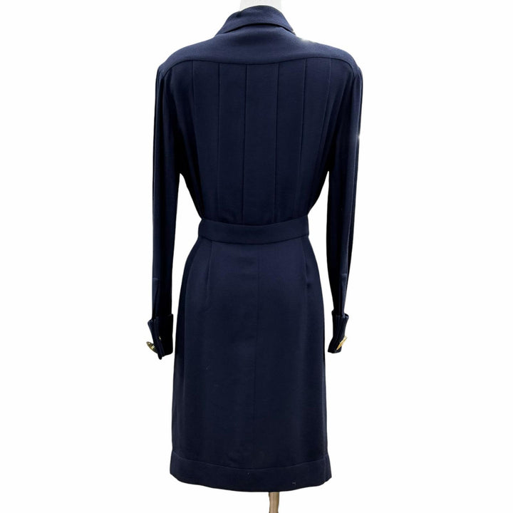 Very Good CHANEL BOUTIQUE one piece COCO Mark with gold button Navy Women