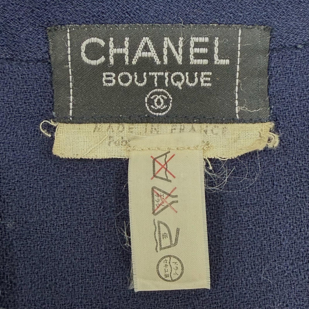 Very Good CHANEL BOUTIQUE one piece COCO Mark with gold button Navy Women