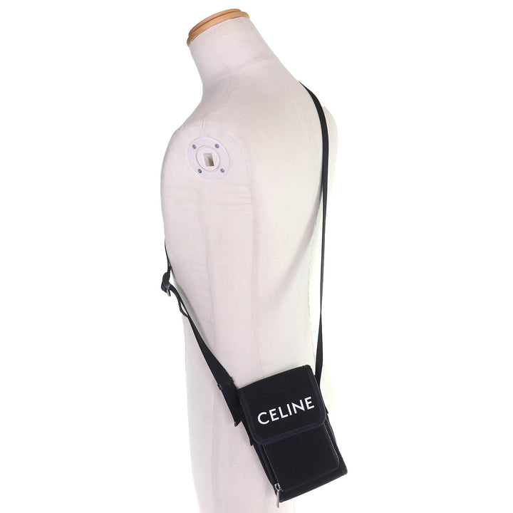 Very Good CELINE Shoulder Bag TREKKING FLAP PHONE Logo mobile pouch 10K032EIY
