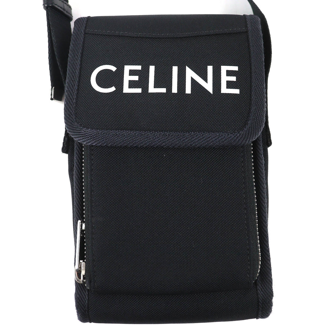 Very Good CELINE Shoulder Bag TREKKING FLAP PHONE Logo mobile pouch 10K032EIY