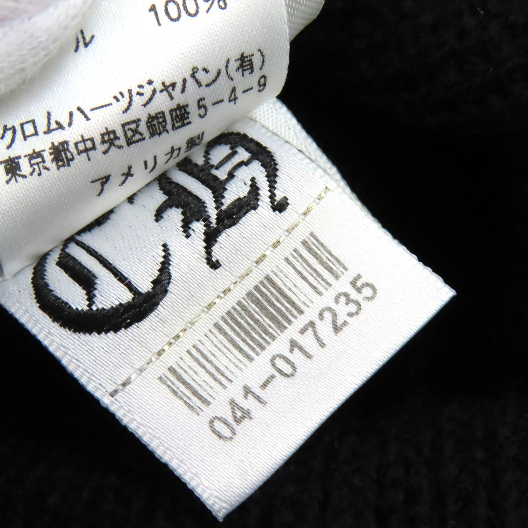 Great CHROME HEARTS Knit cap CH Plus Embroidered Beanie Knit Hat black wool mens