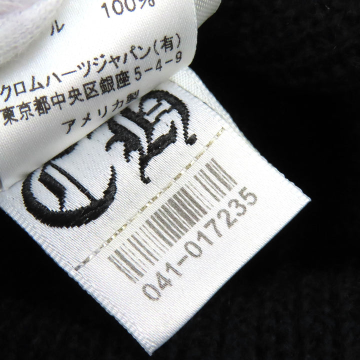 Great CHROME HEARTS Knit cap CH Plus Embroidered Beanie Knit Hat black wool mens