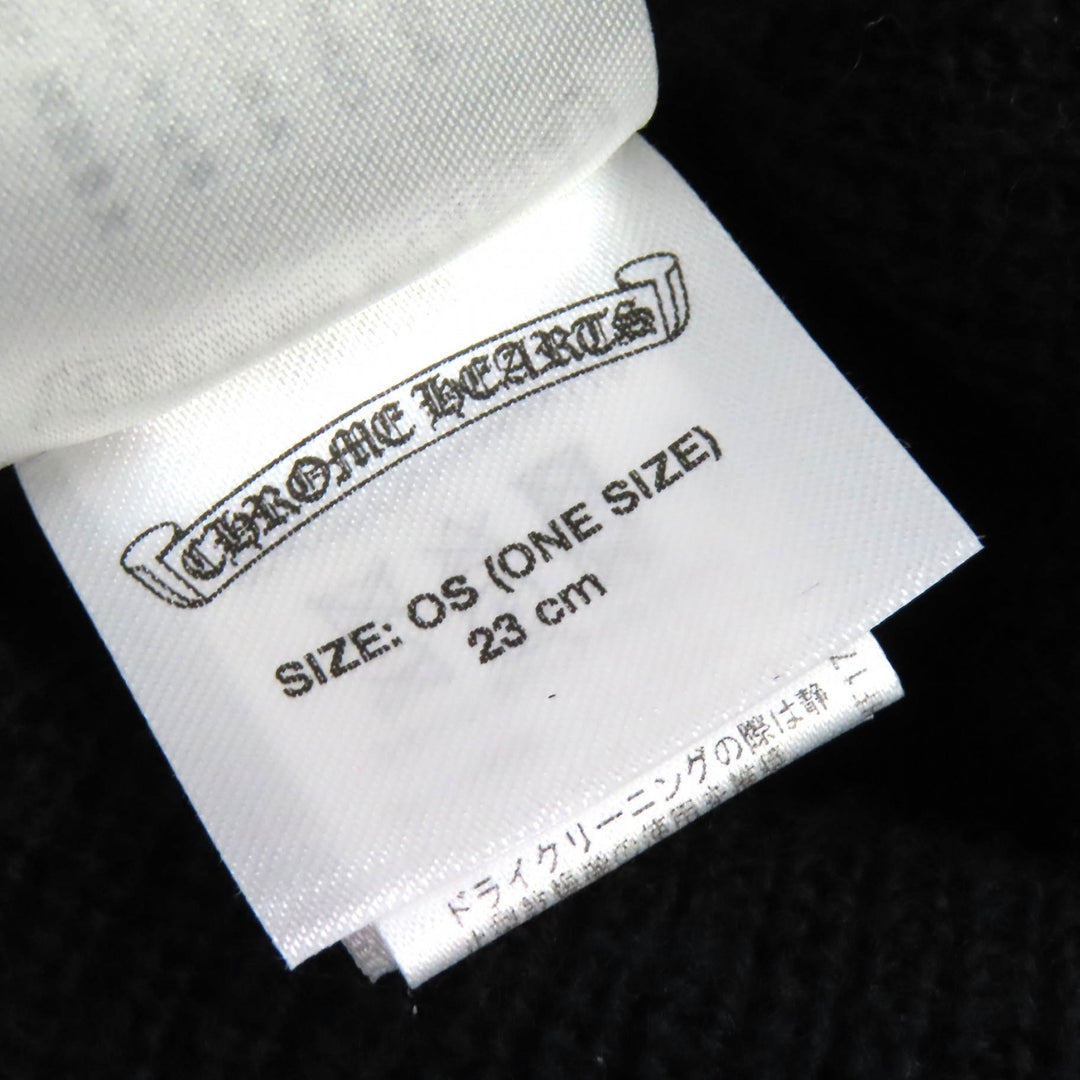 Great CHROME HEARTS Knit cap CH Plus Embroidered Beanie Knit Hat black wool mens