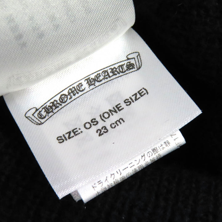 Great CHROME HEARTS Knit cap CH Plus Embroidered Beanie Knit Hat black wool mens