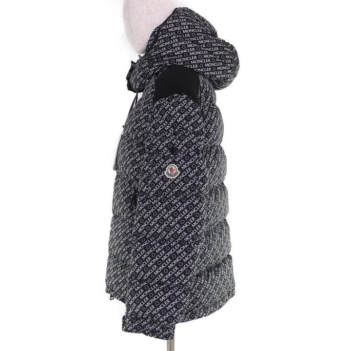 Pristine MONCLER Down jacket MAIRE Logo patch,all-over logo print. black Women 3