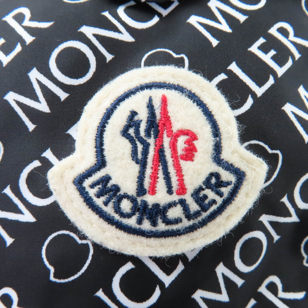 Pristine MONCLER Down jacket MAIRE Logo patch,all-over logo print. black Women 3