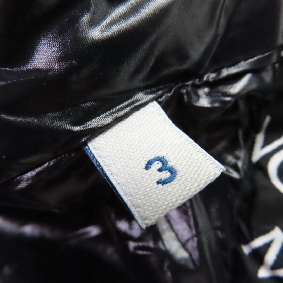 Pristine MONCLER Down jacket MAIRE Logo patch,all-over logo print. black Women 3