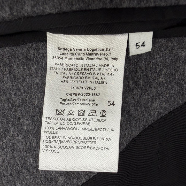 Excellent BOTTEGAVENETA Chester coat gray wool mens 54 713673