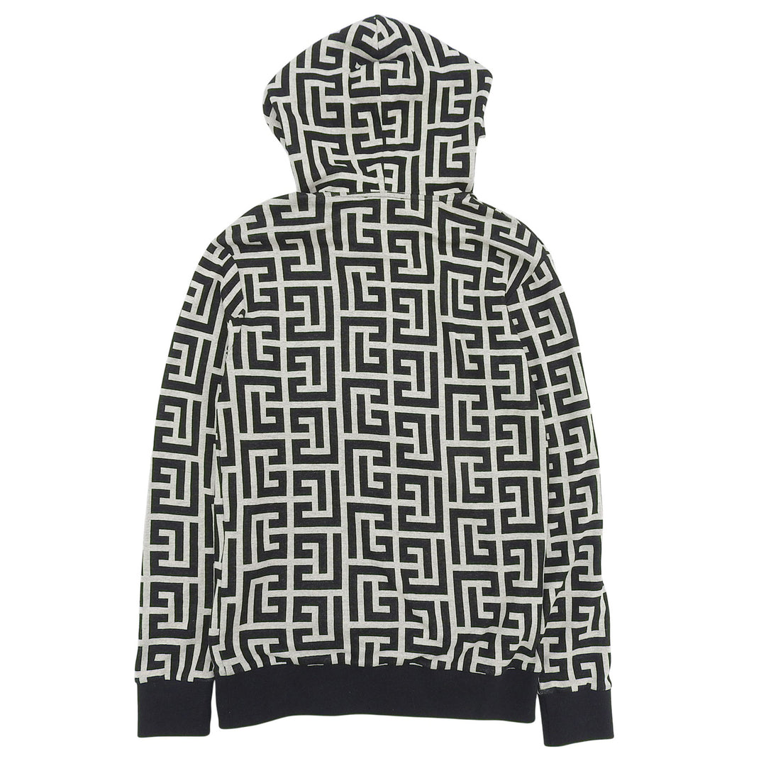 Excellent BALMAIN hoodie black cotton mens XS JR002JB70