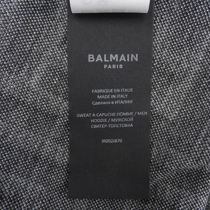 Excellent BALMAIN hoodie black cotton mens XS JR002JB70