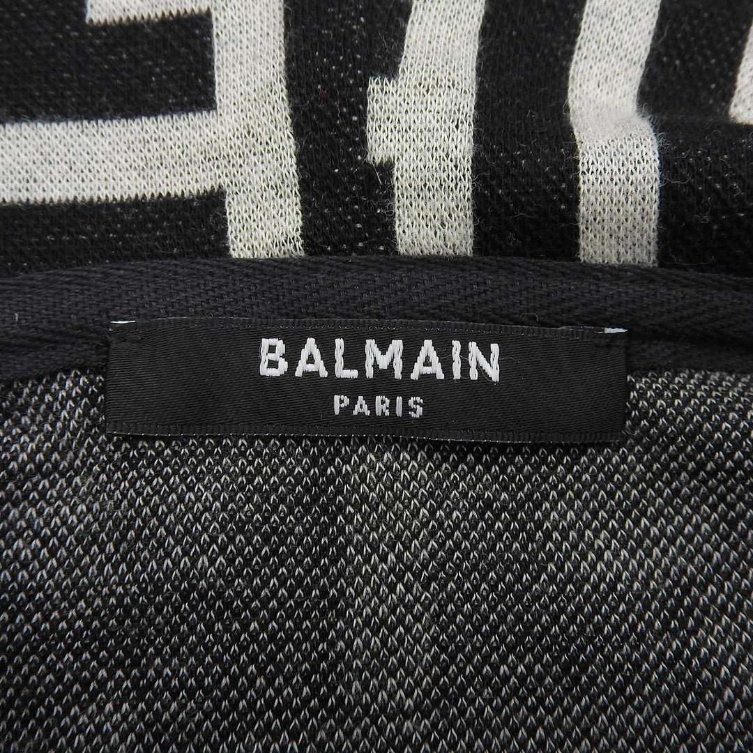Excellent BALMAIN hoodie black cotton mens XS JR002JB70