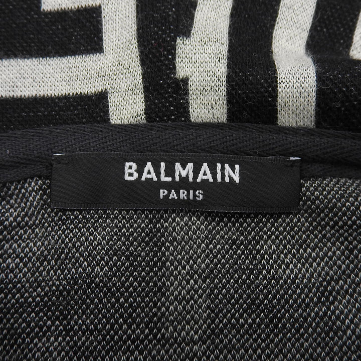Excellent BALMAIN hoodie black cotton mens XS JR002JB70