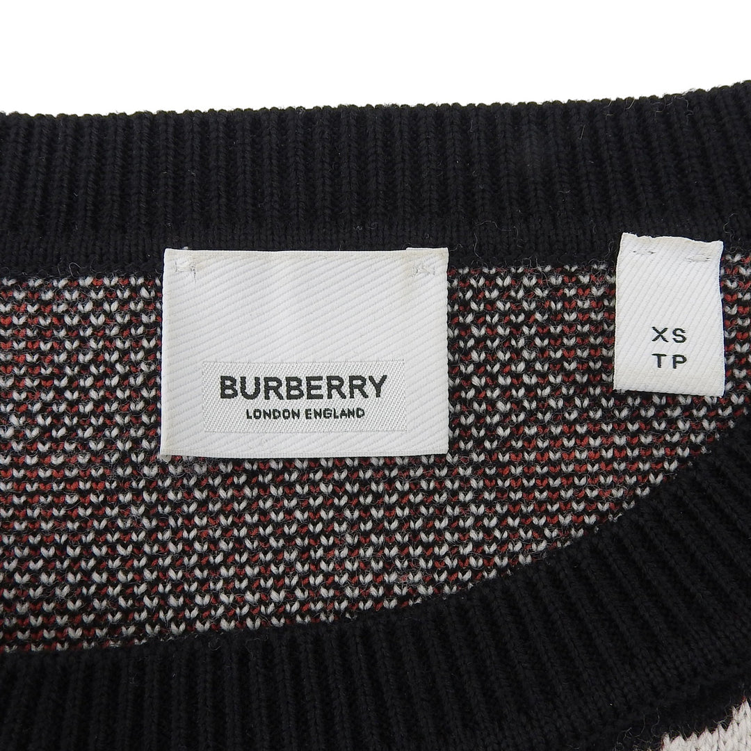 Excellent BURBERRY knit black wool mens XS 8029410