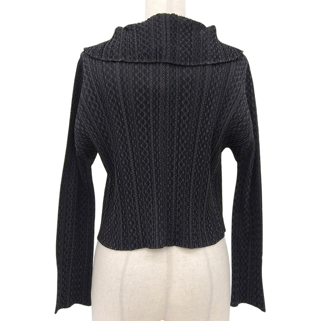 Excellent PLEATS PLEASE cardigan black polyester Women 3 PP33-J0703